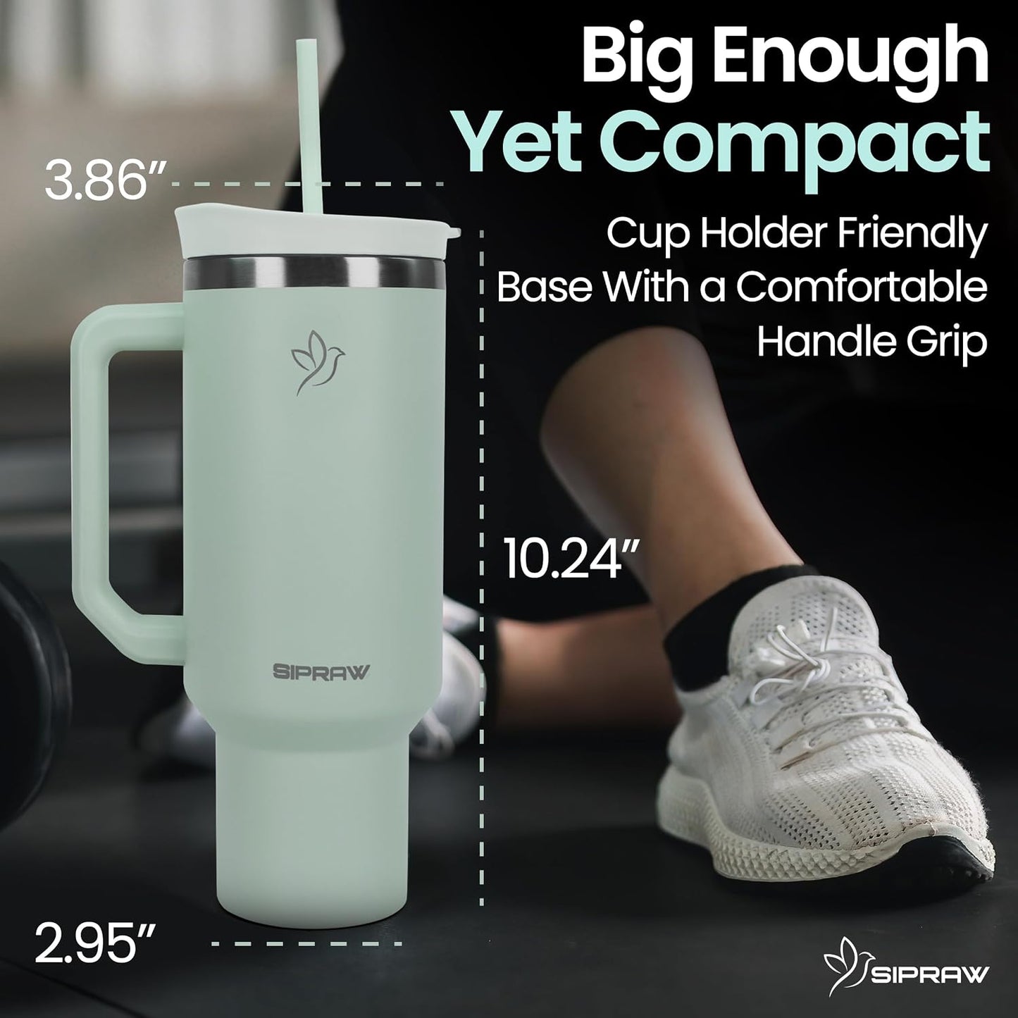 40oz Tumbler with Handle and Straw Insulated Stainless Steel Travel Mug Vacuum Double Wall Coffee Cup Leak Resistant Lid BPA-Free Cup Holder Friendly for Hot & Cold Drinks, Pink