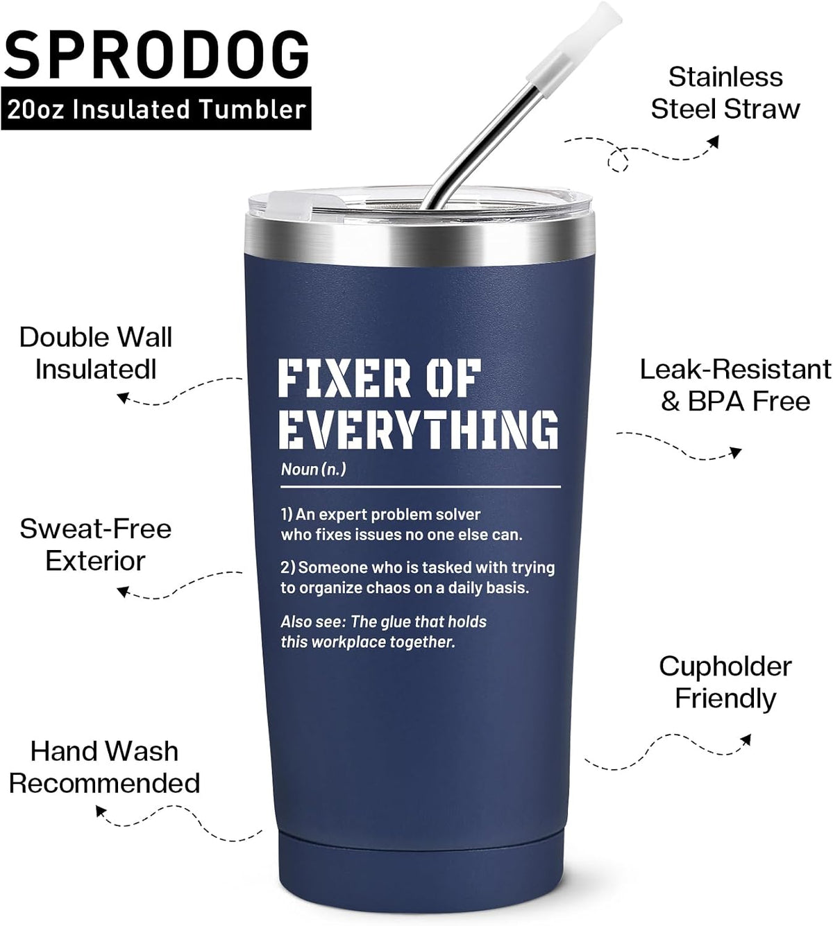 Difference Maker Gifts for Men 20oz Stainless Steel Tumbler | Appreciation Gifts for Teacher Nurse Employee