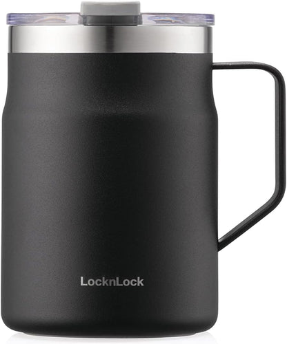 Metro Mug, Premium 18/8 Stainless Steel Metal, Double Wall Insulated, Portable Coffee Cup with Lid and Handle for Hot and Cold Drinks, Mint, 16 oz