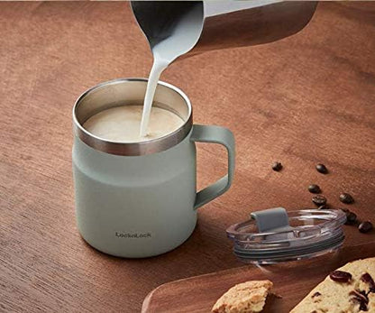 Metro Mug, Premium 18/8 Stainless Steel Metal, Double Wall Insulated, Portable Coffee Cup with Lid and Handle for Hot and Cold Drinks, Mint, 16 oz