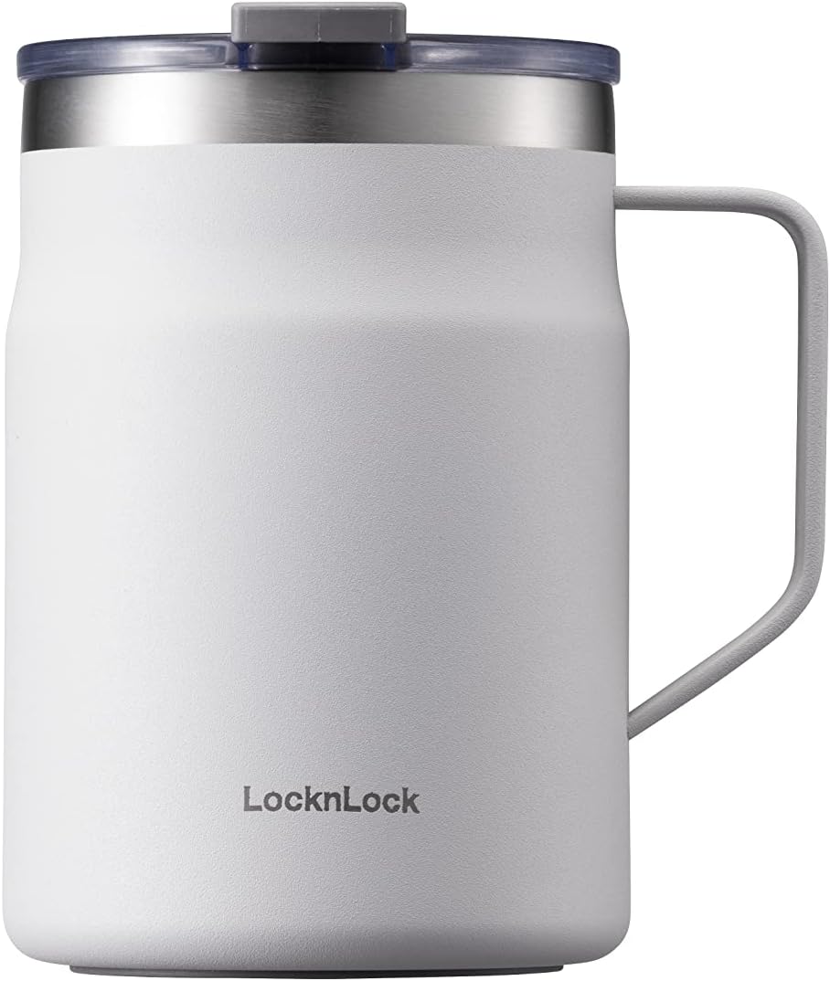 Metro Mug, Premium 18/8 Stainless Steel Metal, Double Wall Insulated, Portable Coffee Cup with Lid and Handle for Hot and Cold Drinks, Mint, 16 oz