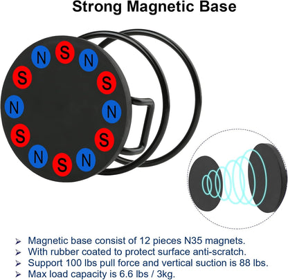 Magnetic Cup Holder,Heavy Duty Metal Drink Holder,3.46 inch / 8.8 cm Strong Base,Bottle Holder for Refrigerator/Treadmill/Truck/Tractor/Forklift/Boat/Bus/Car (Side Magnetic)
