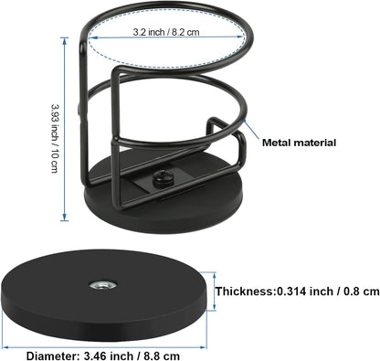 Magnetic Cup Holder,Heavy Duty Metal Drink Holder,3.46 inch / 8.8 cm Strong Base,Bottle Holder for Refrigerator/Treadmill/Truck/Tractor/Forklift/Boat/Bus/Car (Side Magnetic)