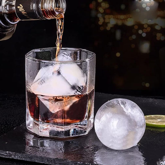 2 Pack Ice Cube Tray, 2" Sphere Ice Ball Mold with Lid & Large Square Maker