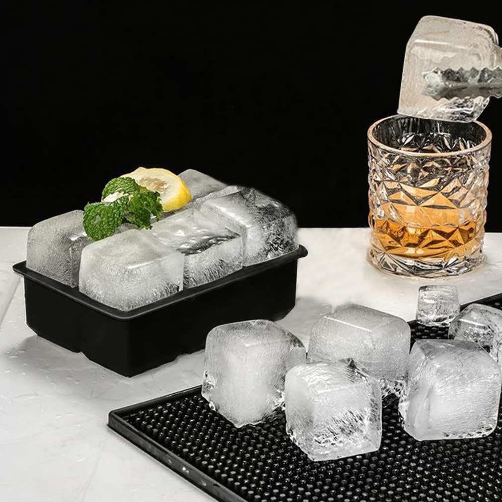 2 Pack Ice Cube Tray, 2" Sphere Ice Ball Mold with Lid & Large Square Maker