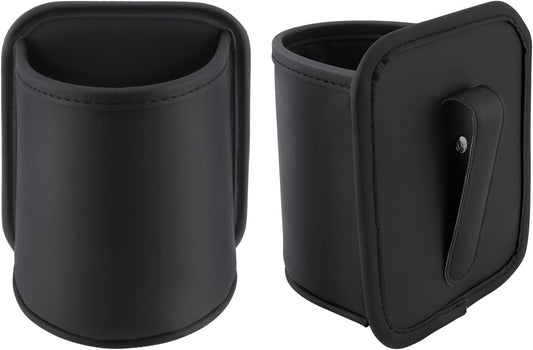 2PCS Car Cup Holder Clip on Door Back Seat Extra Drink Holders Water Bottle Beverage Organizer PU Leather Large Black