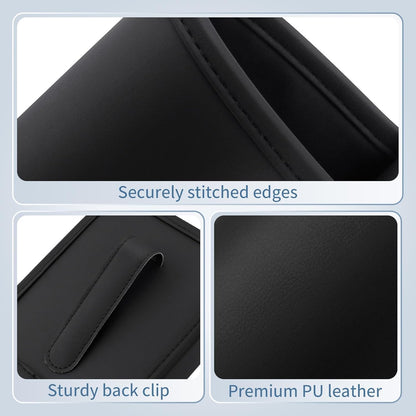 2PCS Car Cup Holder Clip on Door Back Seat Extra Drink Holders Water Bottle Beverage Organizer PU Leather Large Black