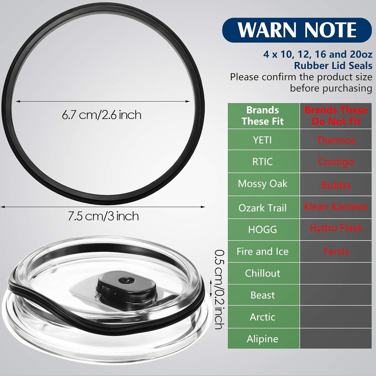 Rubber Lid Seal Replacement for Tumbler