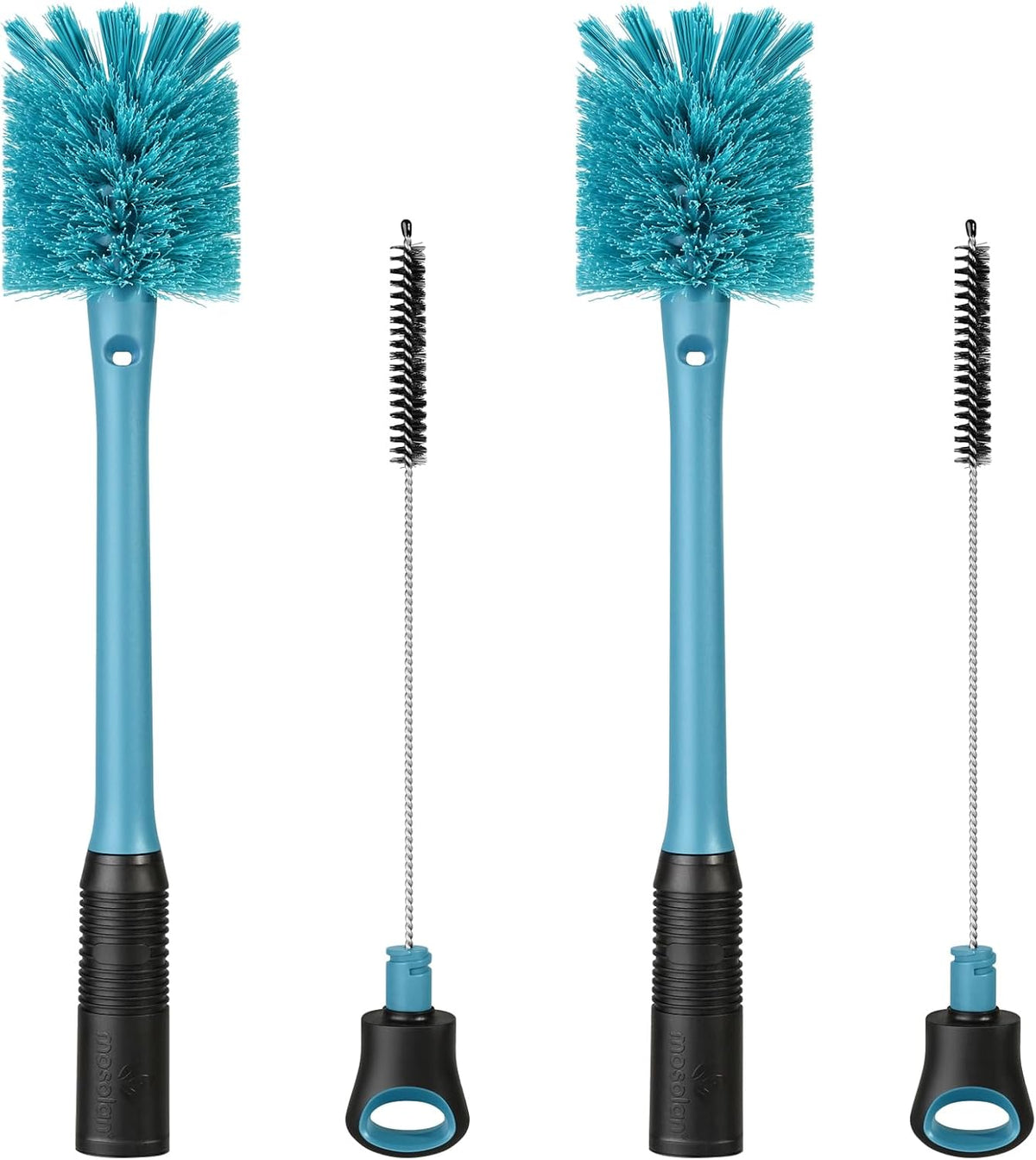 2-in-1 Bottle Brush and Straw Cleaner Brush, Black, 1 Pack
