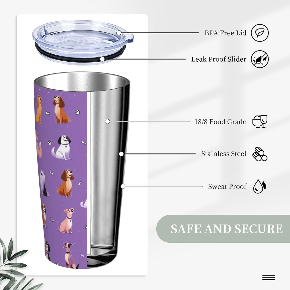 Moon Tumbler with Lid and Straw for Women Leakproof Travel Coffee Mug Double Wall Insulated Cups 20OZ Gifts for Office Kitchen Outdoor