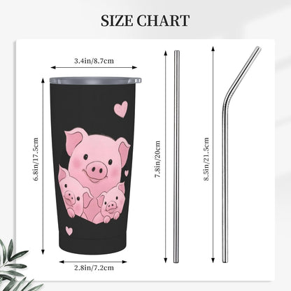 Moon Tumbler with Lid and Straw for Women Leakproof Travel Coffee Mug Double Wall Insulated Cups 20OZ Gifts for Office Kitchen Outdoor