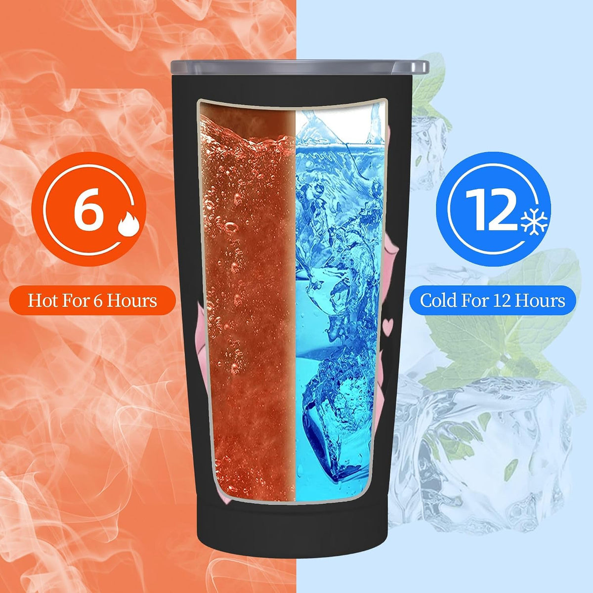Moon Tumbler with Lid and Straw for Women Leakproof Travel Coffee Mug Double Wall Insulated Cups 20OZ Gifts for Office Kitchen Outdoor