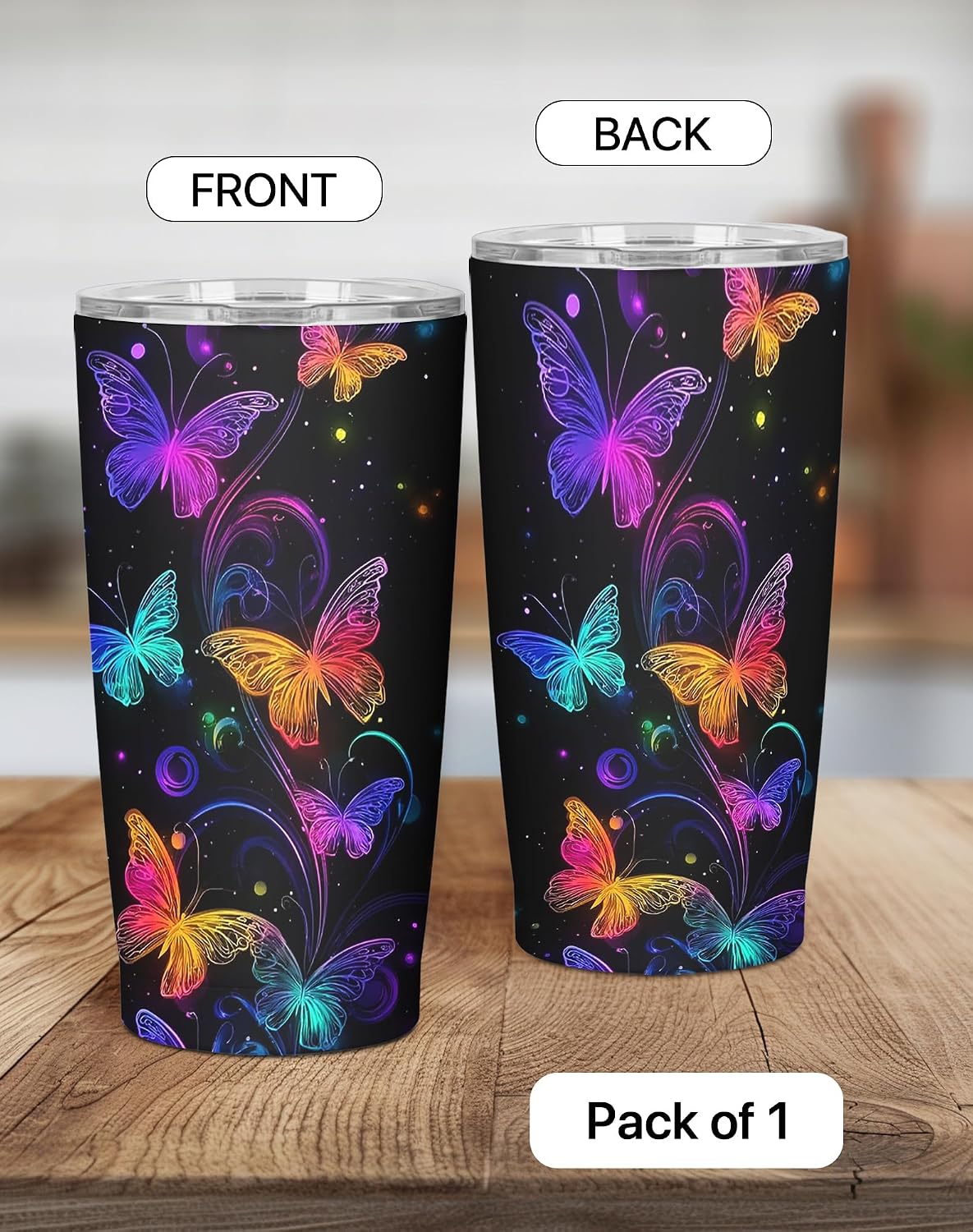 Moon Tumbler with Lid and Straw for Women Leakproof Travel Coffee Mug Double Wall Insulated Cups 20OZ Gifts for Office Kitchen Outdoor