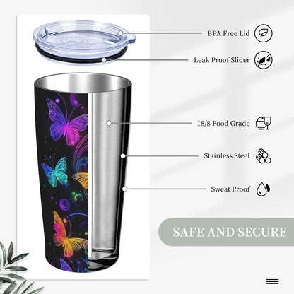 Moon Tumbler with Lid and Straw for Women Leakproof Travel Coffee Mug Double Wall Insulated Cups 20OZ Gifts for Office Kitchen Outdoor