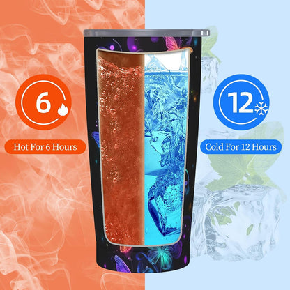 Moon Tumbler with Lid and Straw for Women Leakproof Travel Coffee Mug Double Wall Insulated Cups 20OZ Gifts for Office Kitchen Outdoor