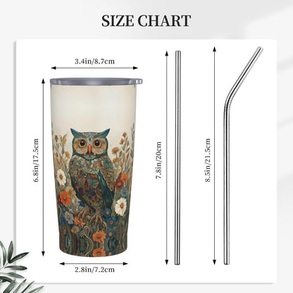 Moon Tumbler with Lid and Straw for Women Leakproof Travel Coffee Mug Double Wall Insulated Cups 20OZ Gifts for Office Kitchen Outdoor