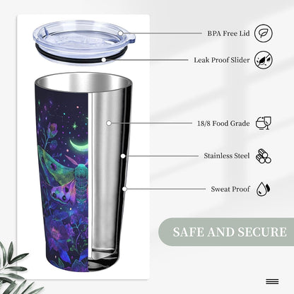 Moon Tumbler with Lid and Straw for Women Leakproof Travel Coffee Mug Double Wall Insulated Cups 20OZ Gifts for Office Kitchen Outdoor