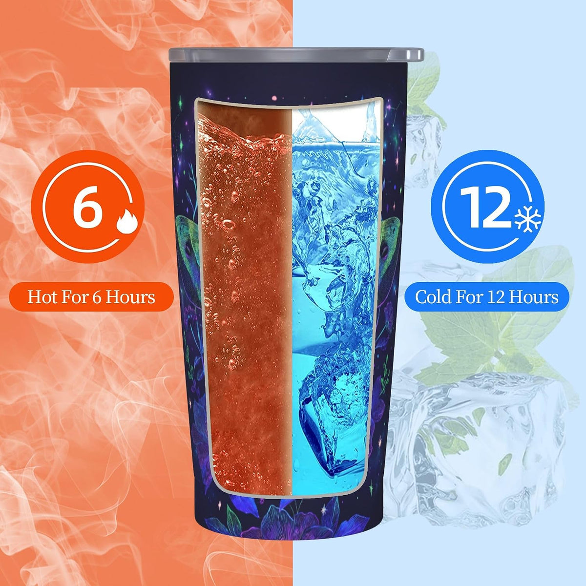Moon Tumbler with Lid and Straw for Women Leakproof Travel Coffee Mug Double Wall Insulated Cups 20OZ Gifts for Office Kitchen Outdoor