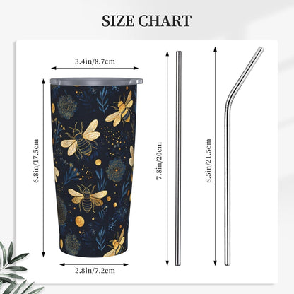 Moon Tumbler with Lid and Straw for Women Leakproof Travel Coffee Mug Double Wall Insulated Cups 20OZ Gifts for Office Kitchen Outdoor