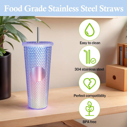 10.5 Inch Stainless Steel Straws Replacement for Starbucks Cup Venti 24 oz