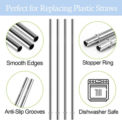 10.5 Inch Stainless Steel Straws Replacement for Starbucks Cup Venti 24 oz