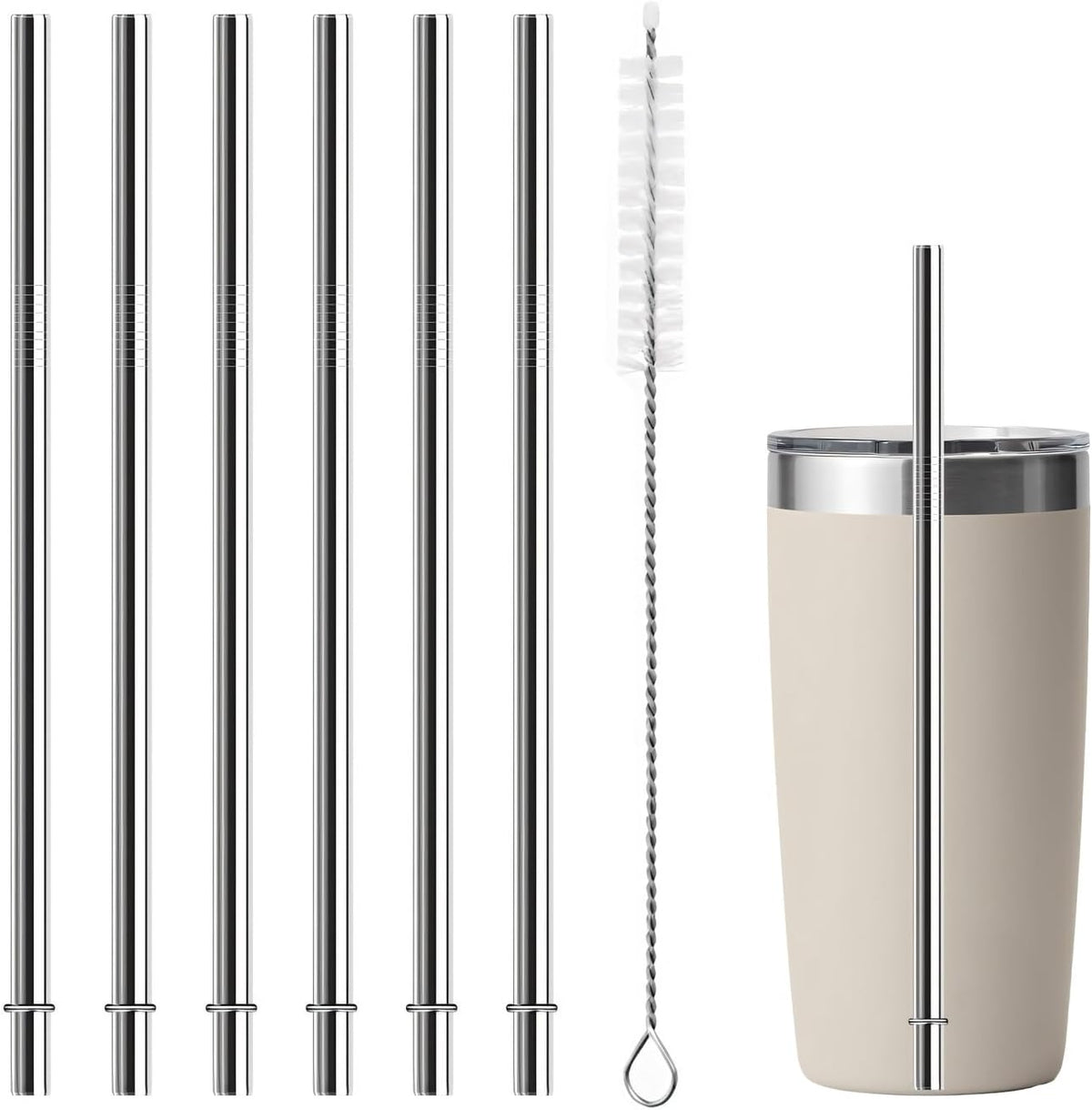 10.5 Inch Stainless Steel Straws Replacement for Starbucks Cup Venti 24 oz