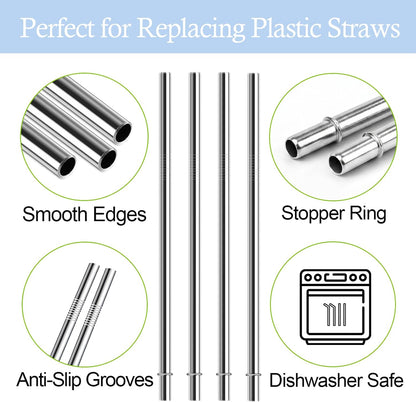 10.5 Inch Stainless Steel Straws Replacement for Starbucks Cup Venti 24 oz