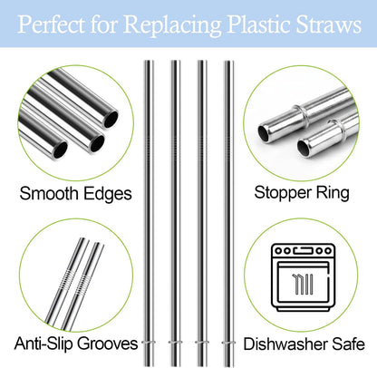 10.5 Inch Stainless Steel Straws Replacement for Starbucks Cup Venti 24 oz