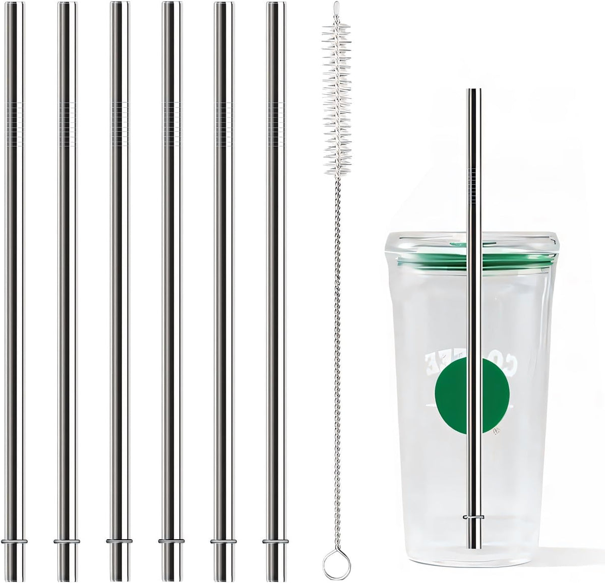 10.5 Inch Stainless Steel Straws Replacement for Starbucks Cup Venti 24 oz