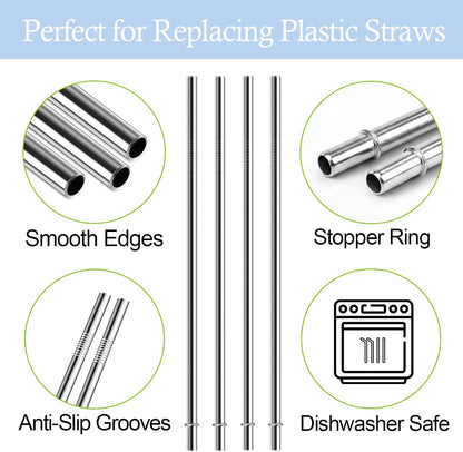 10.5 Inch Stainless Steel Straws Replacement for Starbucks Cup Venti 24 oz