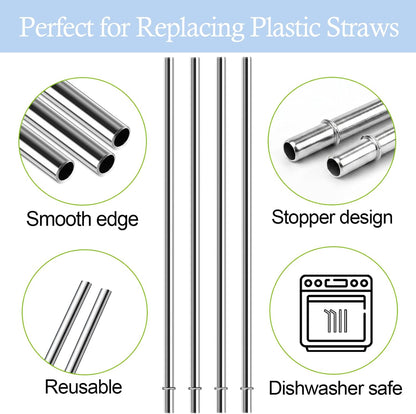 10.5 Inch Stainless Steel Straws Replacement for Starbucks Cup Venti 24 oz