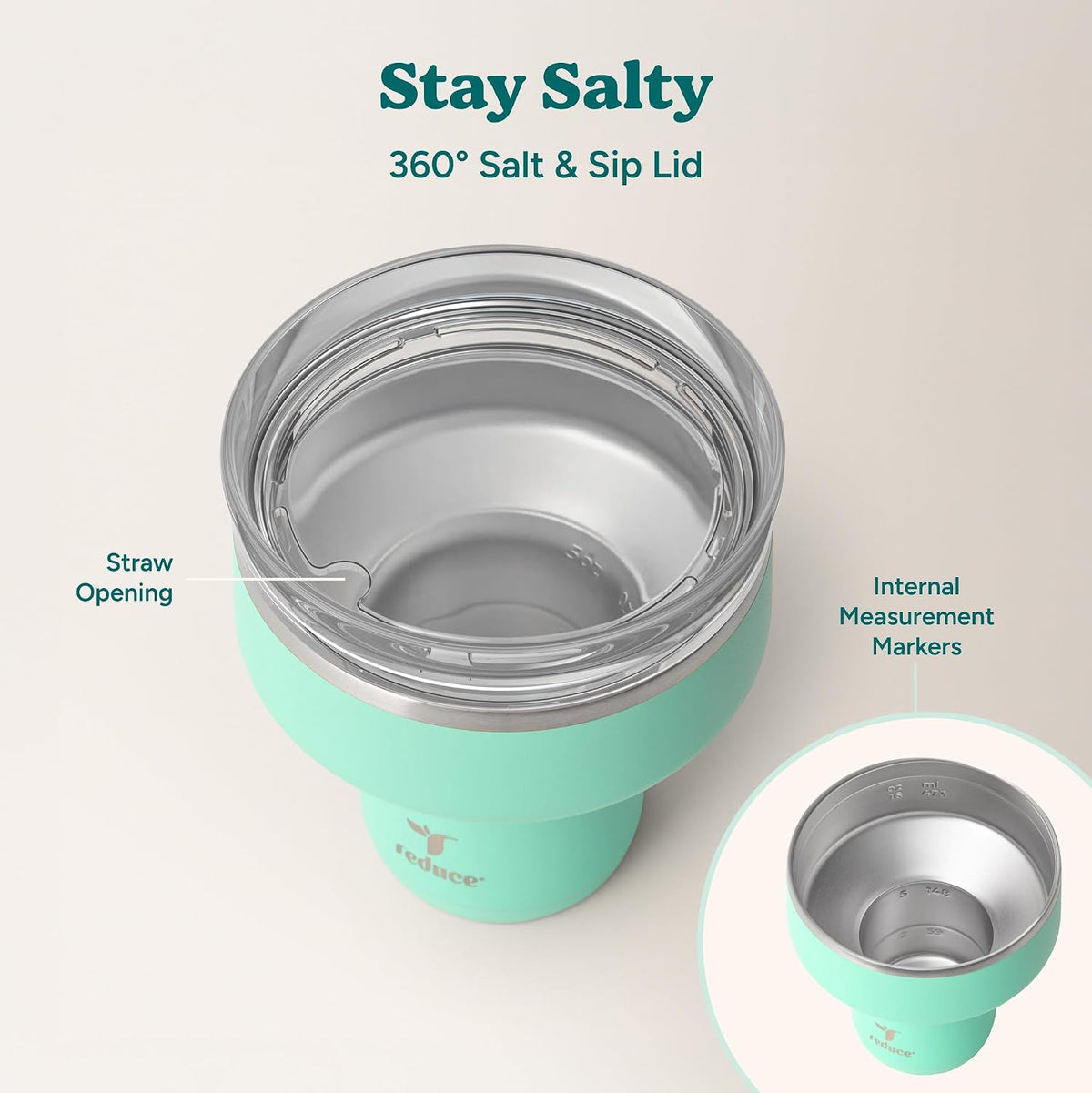 Saltini 16oz Margarita Tumbler - Insulated Cocktail Glass with Lid