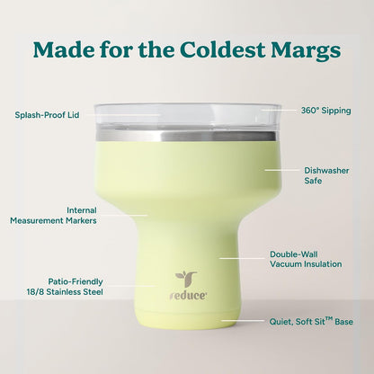 Saltini 16oz Margarita Tumbler - Insulated Cocktail Glass with Lid