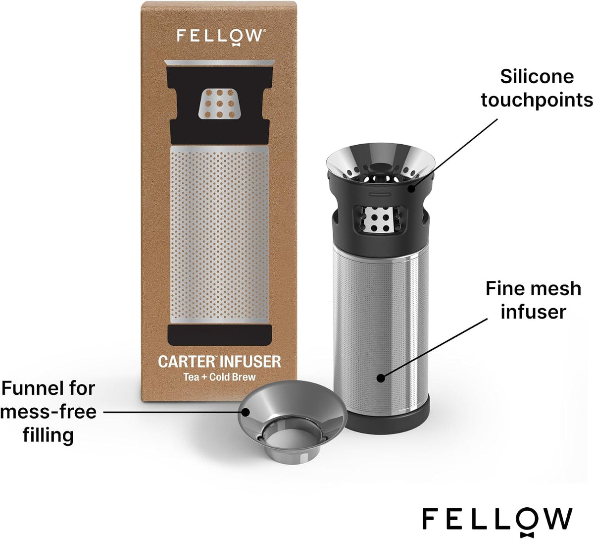 Carter Tea Infuser for Loose Leaf Tea and Cold Brew - Stone Blue