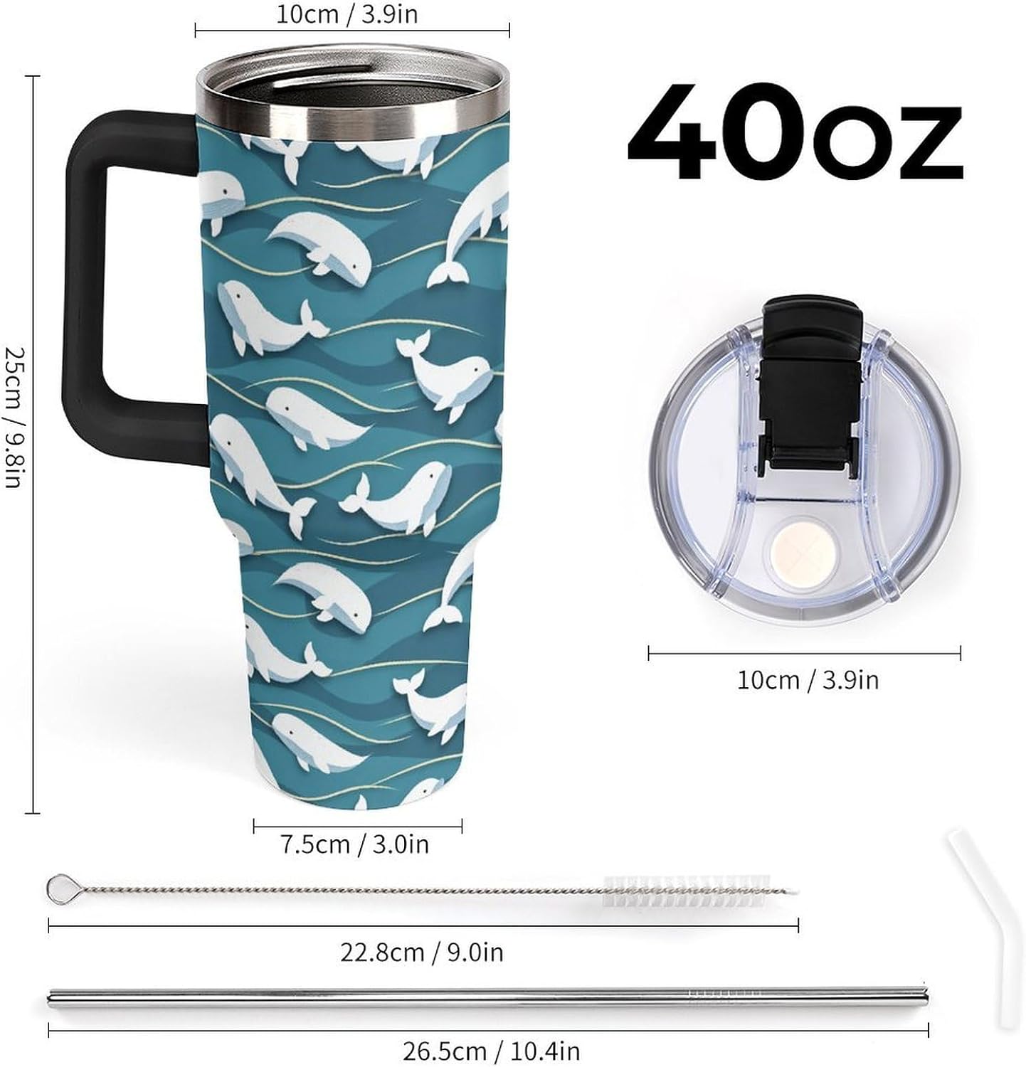 Leakproof Car Cup Vacuum Sealed With Lid For Office Crystal Clear Blue Water Ripple Print Drinkware Light Rose Red-style-5 - Colors H