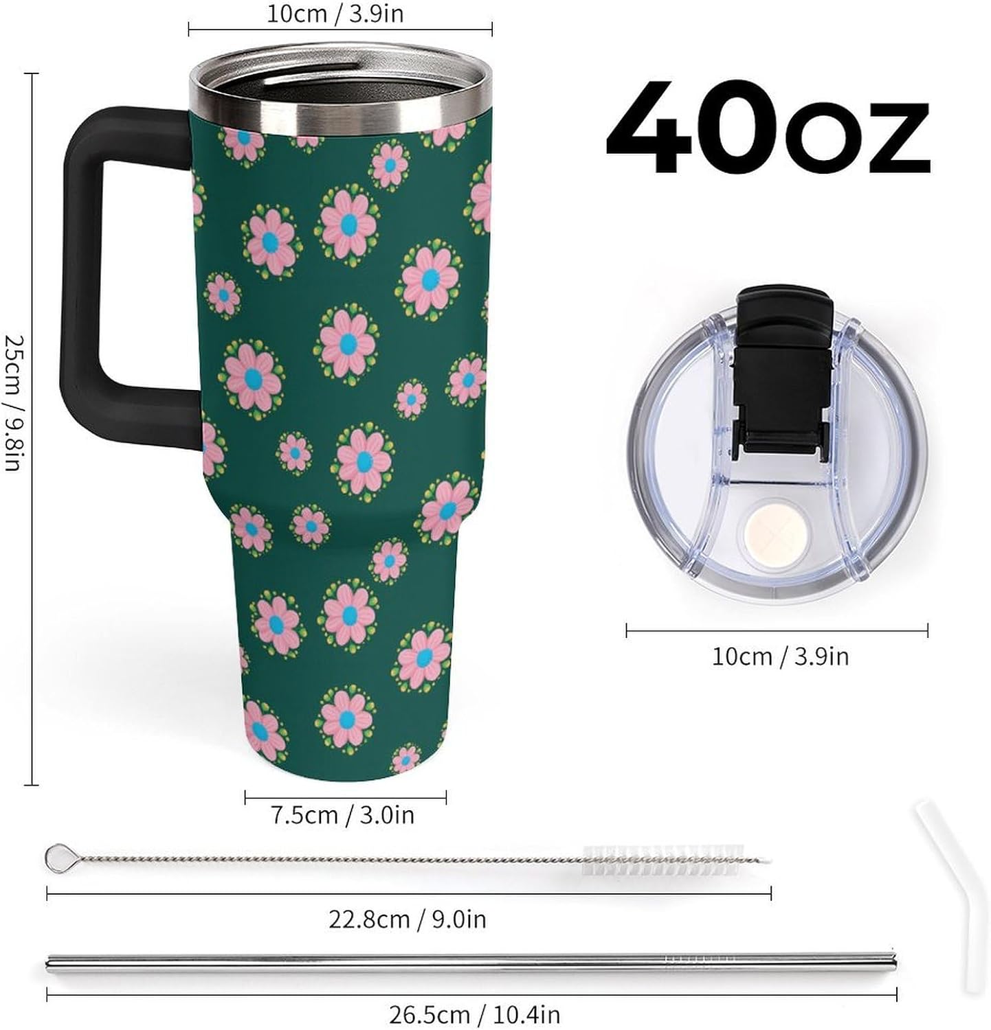 Leakproof Car Cup Vacuum Sealed With Lid For Office Crystal Clear Blue Water Ripple Print Drinkware Light Rose Red-style-5 - Colors H