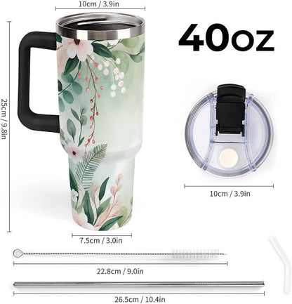 Leakproof Car Cup Vacuum Sealed With Lid For Office Crystal Clear Blue Water Ripple Print Drinkware Light Rose Red-style-5 - Colors H