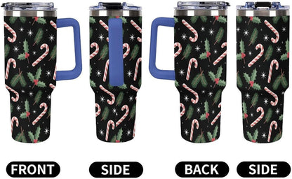 Leakproof Car Cup Vacuum Sealed With Lid For Office Crystal Clear Blue Water Ripple Print Drinkware Light Rose Red-style-5 - Colors H