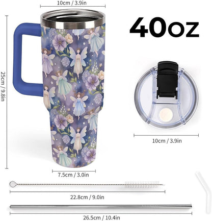 Leakproof Car Cup Vacuum Sealed With Lid For Office Crystal Clear Blue Water Ripple Print Drinkware Light Rose Red-style-5 - Colors H