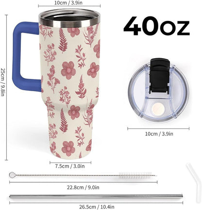 Leakproof Car Cup Vacuum Sealed With Lid For Office Crystal Clear Blue Water Ripple Print Drinkware Light Rose Red-style-5 - Colors H