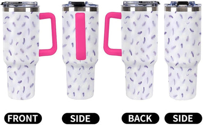 Leakproof Car Cup Vacuum Sealed With Lid For Office Crystal Clear Blue Water Ripple Print Drinkware Light Rose Red-style-5 - Colors H