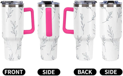 Leakproof Car Cup Vacuum Sealed With Lid For Office Crystal Clear Blue Water Ripple Print Drinkware Light Rose Red-style-5 - Colors H