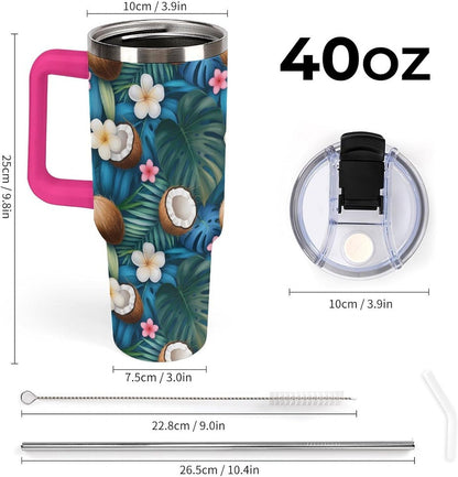 Leakproof Car Cup Vacuum Sealed With Lid For Office Crystal Clear Blue Water Ripple Print Drinkware Light Rose Red-style-5 - Colors H