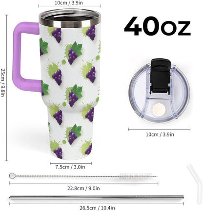 Leakproof Car Cup Vacuum Sealed With Lid For Office Crystal Clear Blue Water Ripple Print Drinkware Light Rose Red-style-5 - Colors H