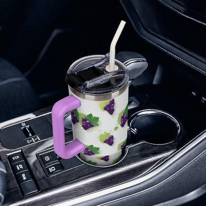 Leakproof Car Cup Vacuum Sealed With Lid For Office Crystal Clear Blue Water Ripple Print Drinkware Light Rose Red-style-5 - Colors H