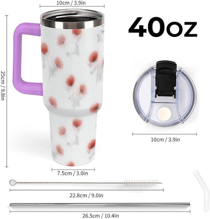 Leakproof Car Cup Vacuum Sealed With Lid For Office Crystal Clear Blue Water Ripple Print Drinkware Light Rose Red-style-5 - Colors H