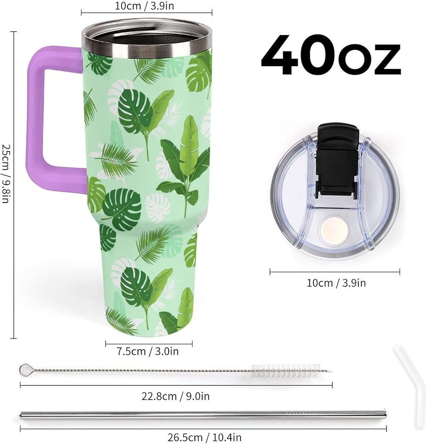 Leakproof Car Cup Vacuum Sealed With Lid For Office Crystal Clear Blue Water Ripple Print Drinkware Light Rose Red-style-5 - Colors H
