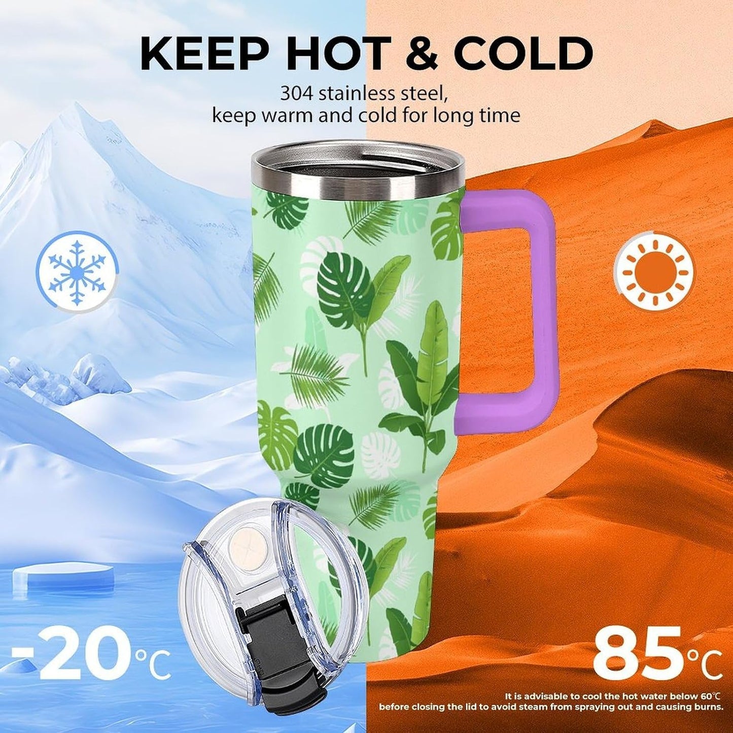 Leakproof Car Cup Vacuum Sealed With Lid For Office Crystal Clear Blue Water Ripple Print Drinkware Light Rose Red-style-5 - Colors H