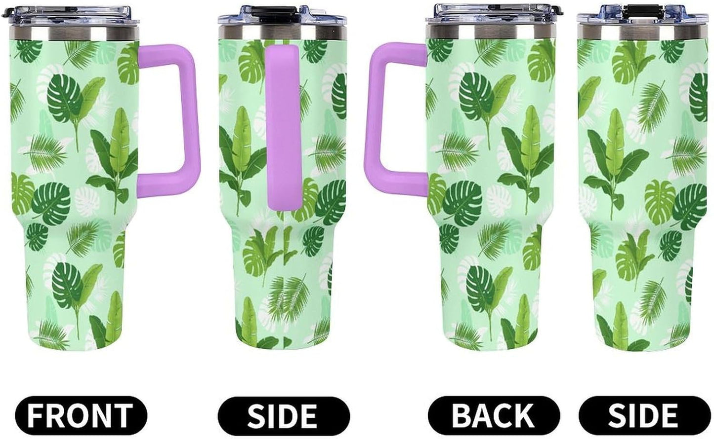 Leakproof Car Cup Vacuum Sealed With Lid For Office Crystal Clear Blue Water Ripple Print Drinkware Light Rose Red-style-5 - Colors H