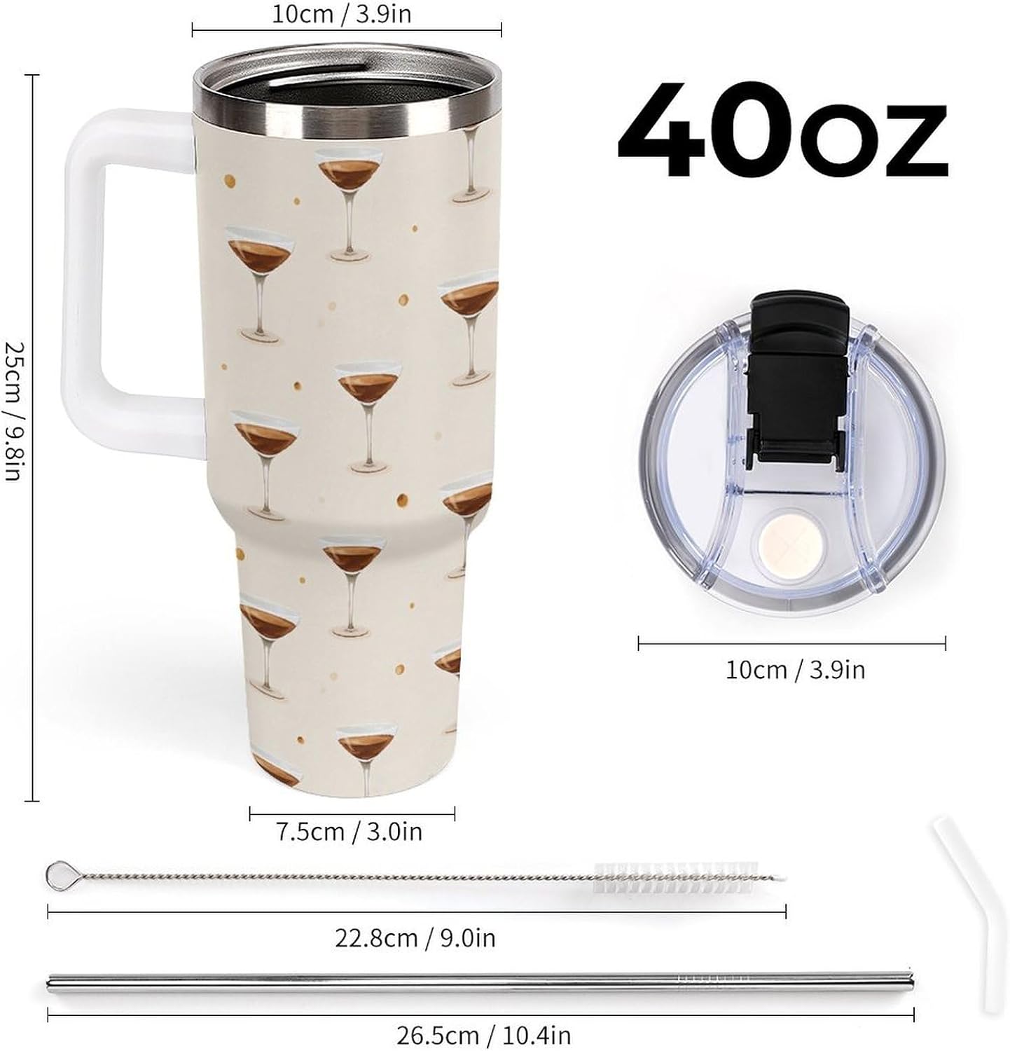 Leakproof Car Cup Vacuum Sealed With Lid For Office Crystal Clear Blue Water Ripple Print Drinkware Light Rose Red-style-5 - Colors H